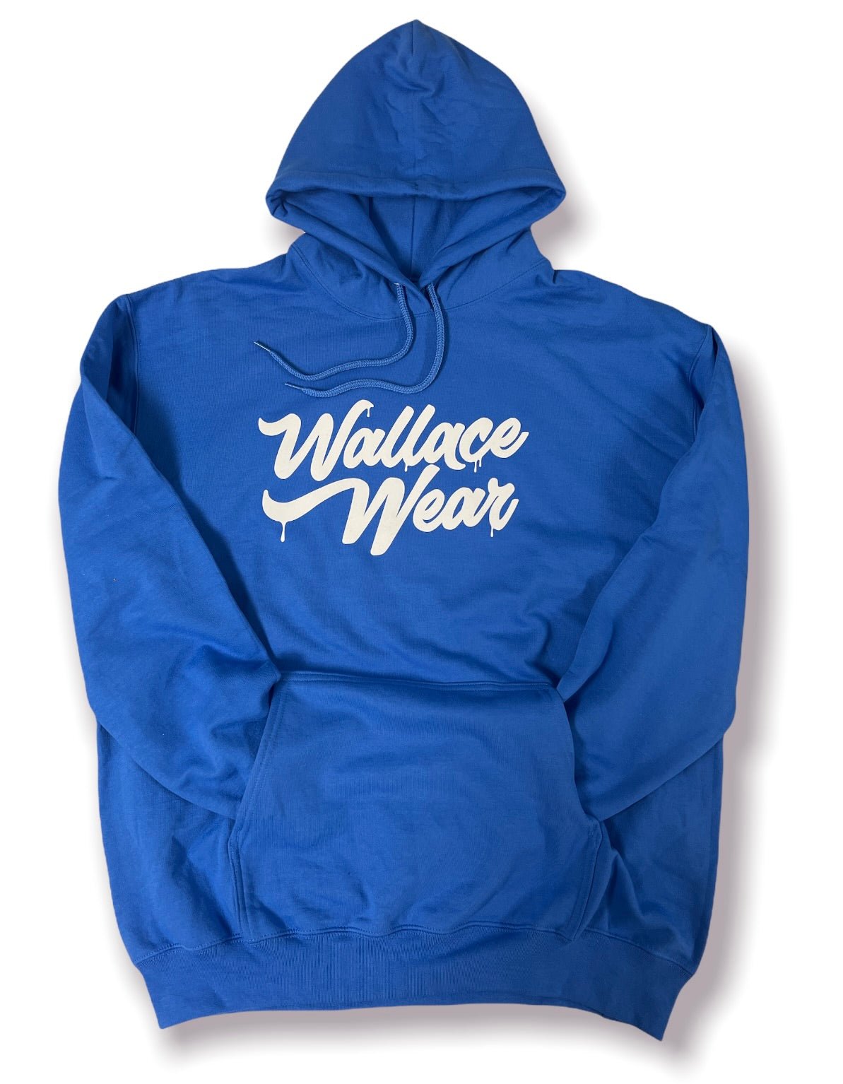 Blue and White Flocked Hoodie