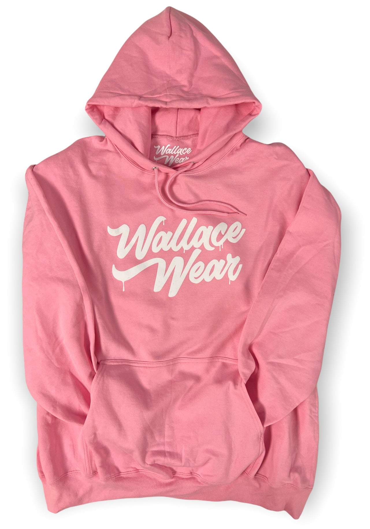 Pink and White Flocked Hoodie